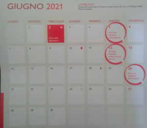 Italian calendar of giugno 2021, starting from lunedì to domenica.
