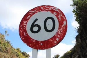 Speed limit sign with number 60