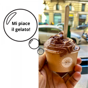 Gelato with "Mi piace il gelato!"