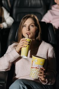 Person sitting at the movie theater