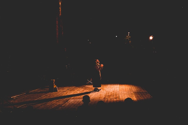 A person standing on a stage