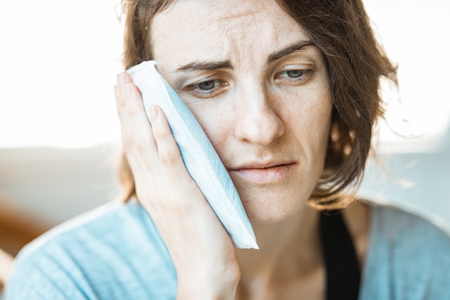 A woman with a toothache