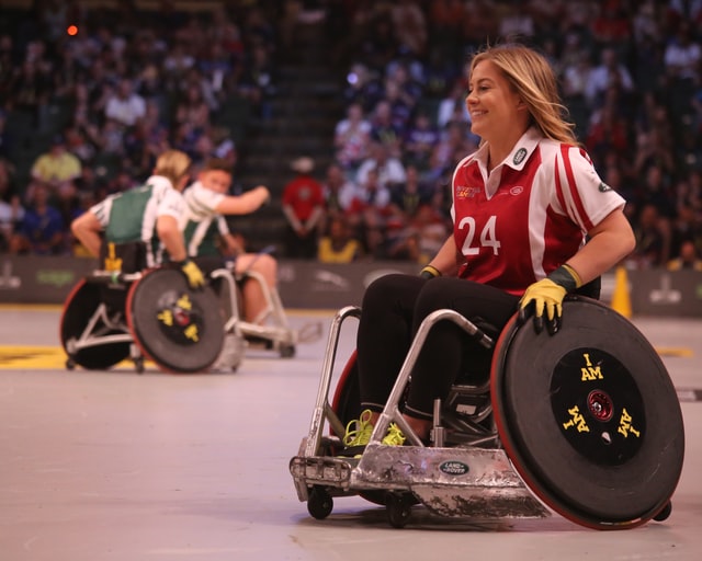 Athlete competing in Women's wheelchair rugby