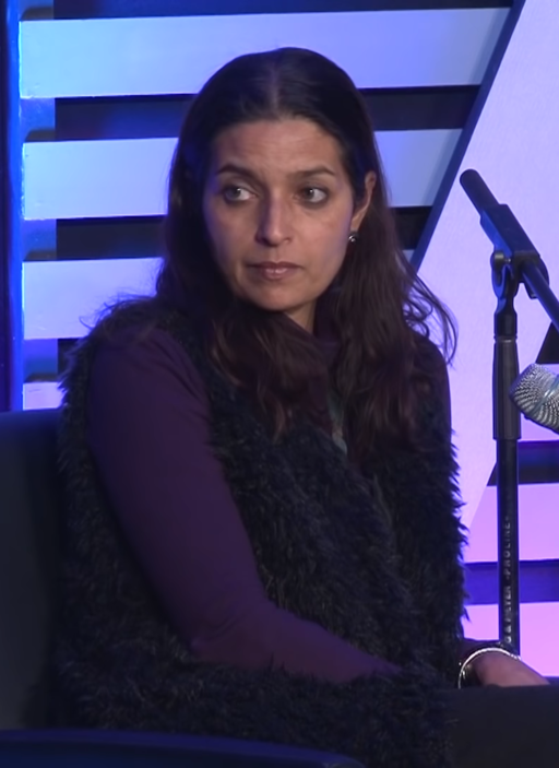 Jhumpa Lahiri in conversation with economist Tyler Cowen at the Mercatus Center of George Mason University on December 5, 2016