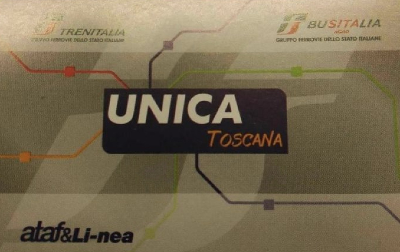 A train and bus monthly pass called Unica Toscana