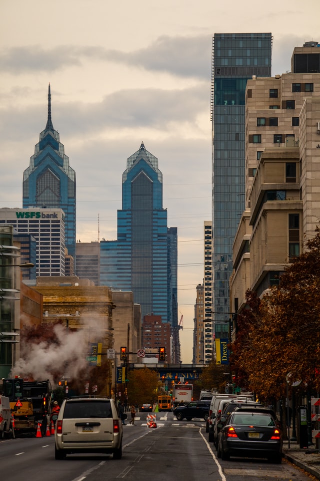 A street in the downtown of Philadelphia