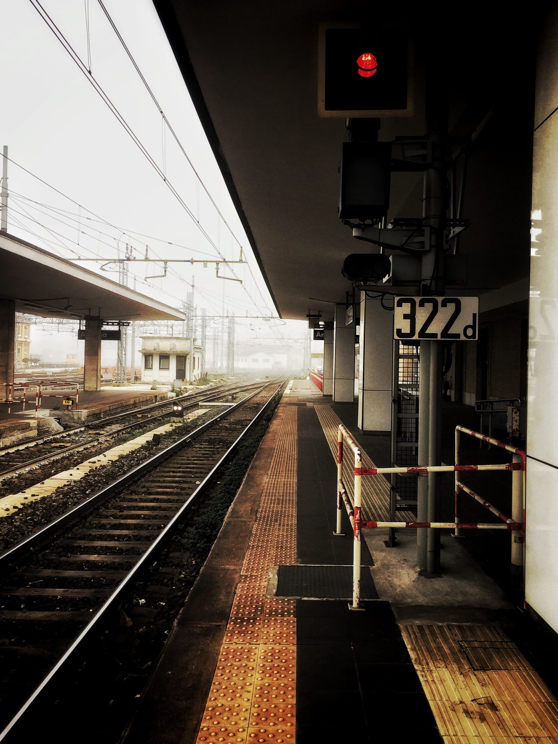 A track in a train station in Italy