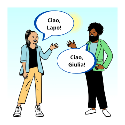 'Ciao, Lapo!' 'Ciao, Giulia!'