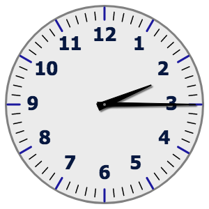 Analog clock at 2:15