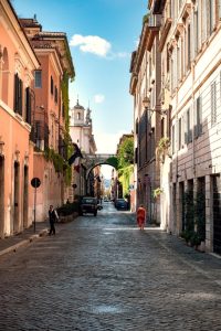 Via del corso in Rome (main street in historical center of Rome)