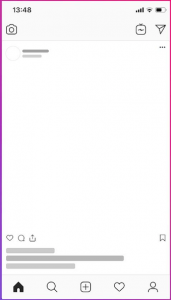 Blank instagram screen