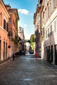 Via del corso in Rome (main street in historical center of Rome)